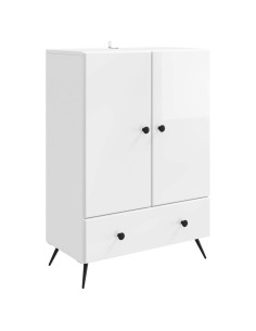 Credenza Bianco Lucido 66 x 34,5 x 95 cm Legno ingegnerizzato