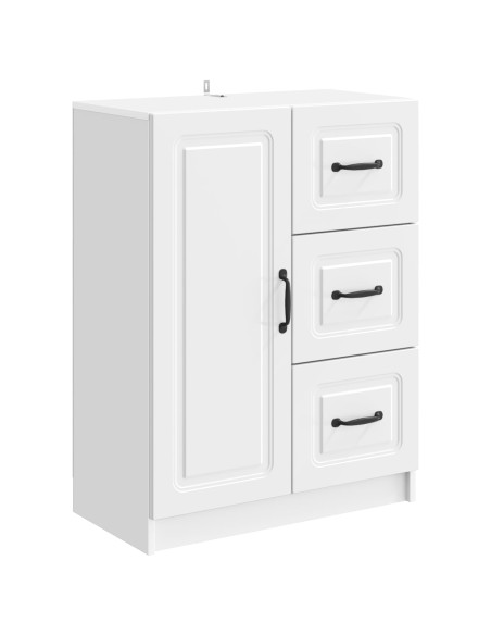 Credenza Bianco Lucido 66 x 34,5 x 87 cm Legno ingegnerizzato