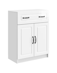 Credenza Bianco Lucido 66 x 34,5 x 87 cm Legno ingegnerizzato
