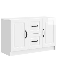 Credenza Bianco Lucido 89 x 34,5 x 57 cm Legno ingegnerizzato