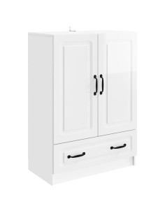 Credenza Bianco Lucido 66 x 34,5 x 92 cm Legno ingegnerizzato