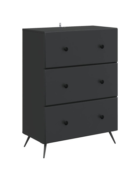 Mobile con Cassetti Nero 66 x 34,5 x 90 cm Legno ingegnerizzato