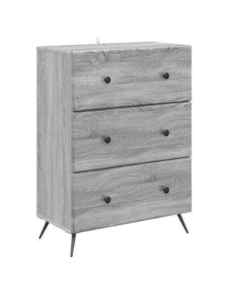 Mobile con Cassetti Grigio Sonoma 66 x 34,5 x 90 cm