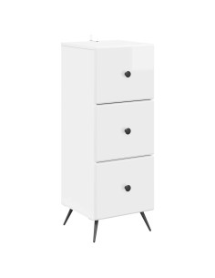 Mobile con Cassetti Bianco Lucido 33 x 34,5 x 90 cm