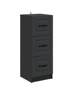 Mobile con Cassetti Nero 33 x 34,5 x 87 cm Legno ingegnerizzato