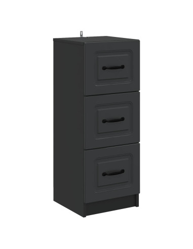 Mobile con Cassetti Nero 33 x 34,5 x 87 cm Legno ingegnerizzato