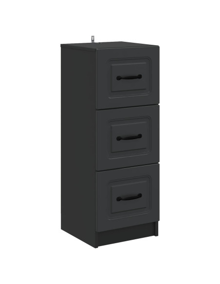Mobile con Cassetti Nero 33 x 34,5 x 87 cm Legno ingegnerizzato