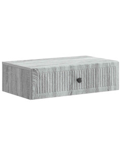 Tavolino da Parete Laterale Grigio Sonoma 59 x 34,5 x 17 cm