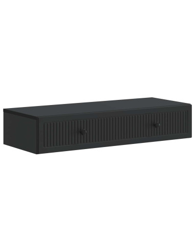 Tavolino da Parete Laterale Nero 87,5 x 34,5 x 17 cm