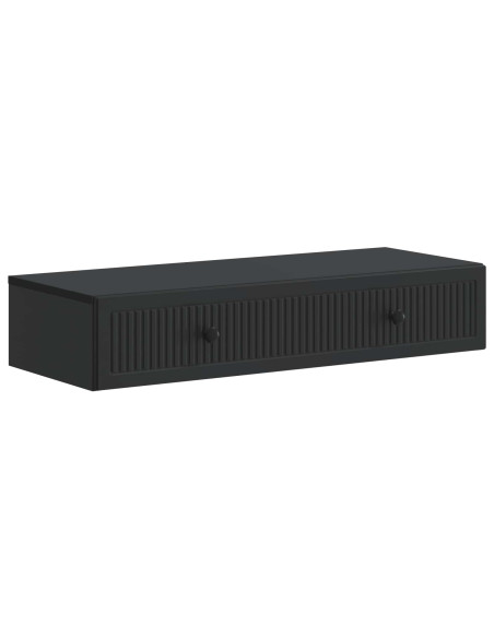 Tavolino da Parete Laterale Nero 87,5 x 34,5 x 17 cm