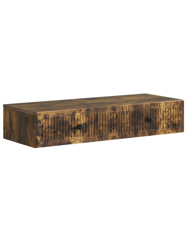 Tavolino da Parete Laterale Rovere Fumo 87,5 x 34,5 x 17 cm