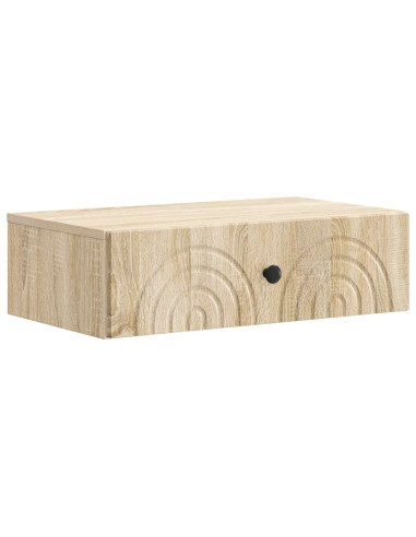 Tavolino da Parete Laterale Rovere Sonoma 59 x 34,5 x 17 cm