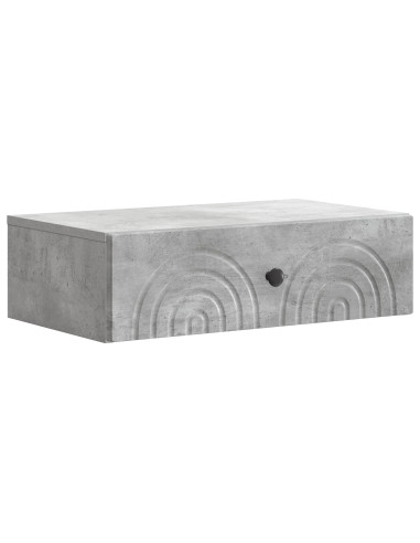 Tavolino da Parete Laterale Grigio Cemento 59 x 34,5 x 17 cm