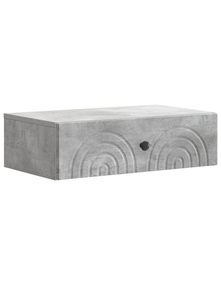 Tavolino da Parete Laterale Grigio Cemento 59 x 34,5 x 17 cm