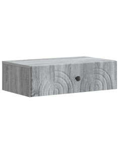 Tavolino da Parete Laterale Grigio Sonoma 59 x 34,5 x 17 cm