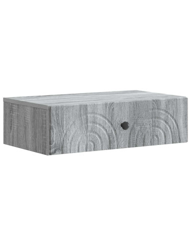 Tavolino da Parete Laterale Grigio Sonoma 59 x 34,5 x 17 cm