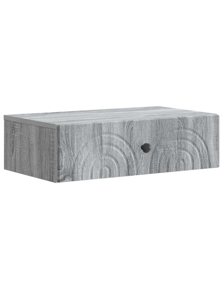 Tavolino da Parete Laterale Grigio Sonoma 59 x 34,5 x 17 cm