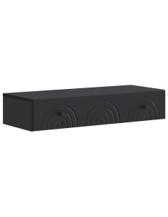 Tavolino da Parete Laterale Nero 87,5 x 34,5 x 17 cm