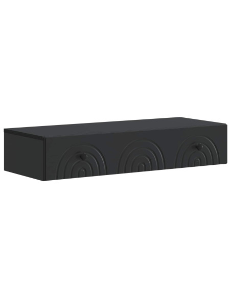 Tavolino da Parete Laterale Nero 87,5 x 34,5 x 17 cm