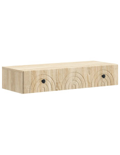 Tavolino da Parete Laterale Rovere Sonoma 87,5 x 34,5 x 17 cm