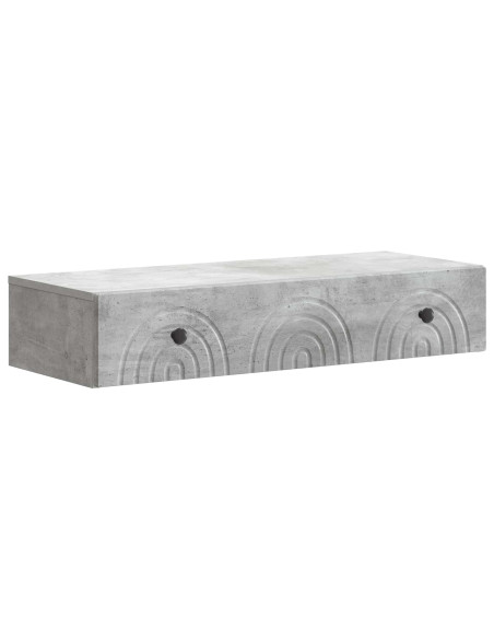 Tavolino da Parete Laterale Grigio Cemento 87,5 x 34,5 x 17 cm