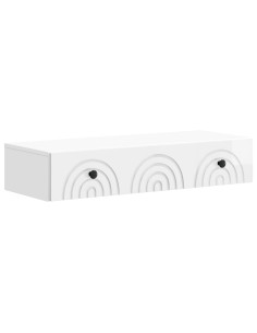 Tavolino da Parete Laterale Bianco Lucido 87,5 x 34,5 x 17 cm