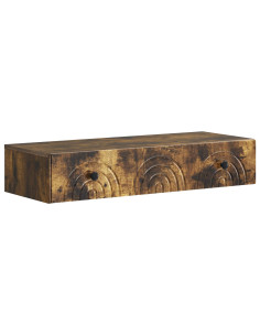 Tavolino da Parete Laterale Rovere Fumo 87,5 x 34,5 x 17 cm