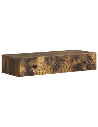 Tavolino da Parete Laterale Rovere Fumo 87,5 x 34,5 x 17 cm