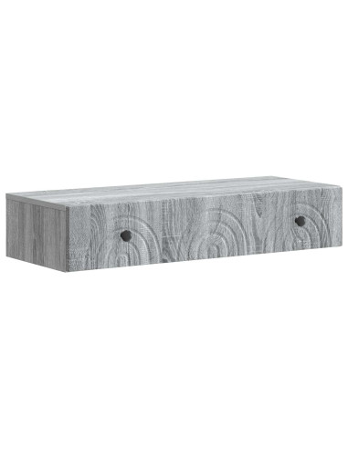 Tavolino da Parete Laterale Grigio Sonoma 87,5 x 34,5 x 17 cm