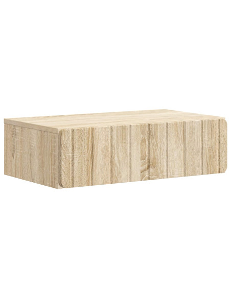 Tavolino da Parete Laterale Rovere Sonoma 59 x 34,5 x 17 cm