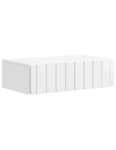 Tavolino da Parete Laterale Bianco Lucido 59 x 34,5 x 17 cm