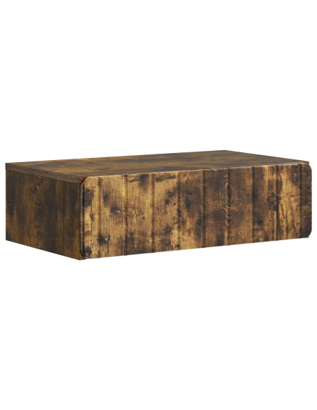 Tavolino da Parete Laterale Rovere Fumo 59 x 34,5 x 17 cm