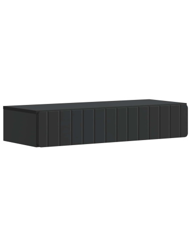 Tavolino da Parete Laterale Nero 87,5 x 34,5 x 17 cm