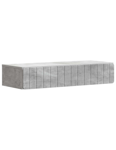 Tavolino da Parete Laterale Grigio Cemento 87,5 x 34,5 x 17 cm