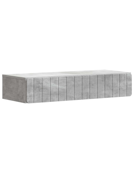 Tavolino da Parete Laterale Grigio Cemento 87,5 x 34,5 x 17 cm