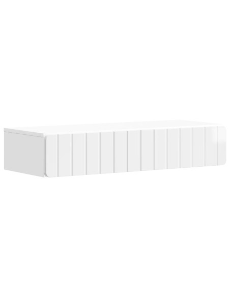 Tavolino da Parete Laterale Bianco Lucido 87,5 x 34,5 x 17 cm