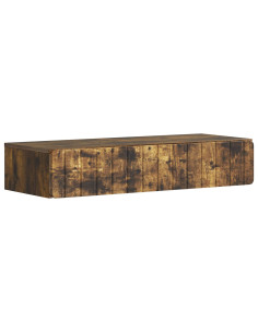 Tavolino da Parete Laterale Rovere Fumo 87,5 x 34,5 x 17 cm