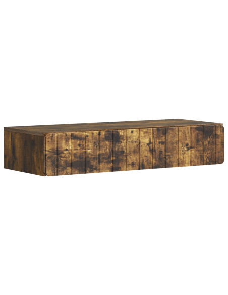 Tavolino da Parete Laterale Rovere Fumo 87,5 x 34,5 x 17 cm