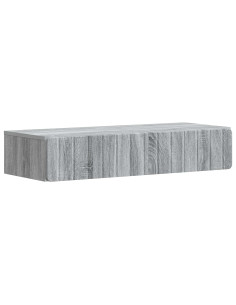 Tavolino da Parete Laterale Grigio Sonoma 87,5 x 34,5 x 17 cm