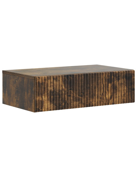 Tavolino da Parete Laterale Rovere Fumo 59 x 34,5 x 17 cm