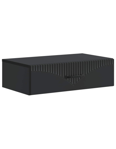 Tavolino da Parete Laterale Nero 59 x 34,5 x 17 cm