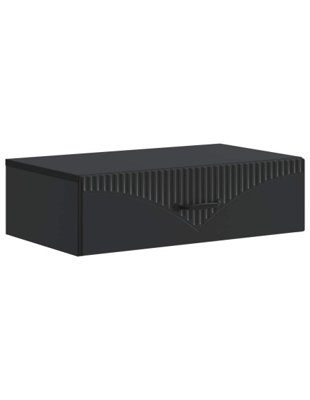 Tavolino da Parete Laterale Nero 59 x 34,5 x 17 cm