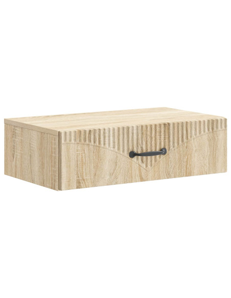 Tavolino da Parete Laterale Rovere Sonoma 59 x 34,5 x 17 cm