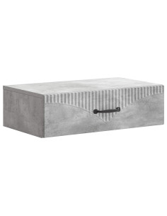 Tavolino da Parete Laterale Grigio Cemento 59 x 34,5 x 17 cm
