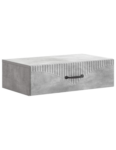 Tavolino da Parete Laterale Grigio Cemento 59 x 34,5 x 17 cm