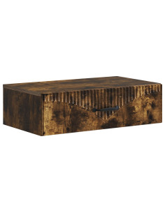 Tavolino da Parete Laterale Rovere Fumo 59 x 34,5 x 17 cm
