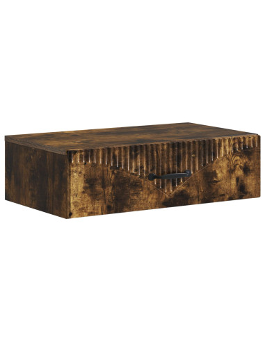 Tavolino da Parete Laterale Rovere Fumo 59 x 34,5 x 17 cm