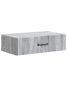 Tavolino da Parete Laterale Grigio Sonoma 59 x 34,5 x 17 cm