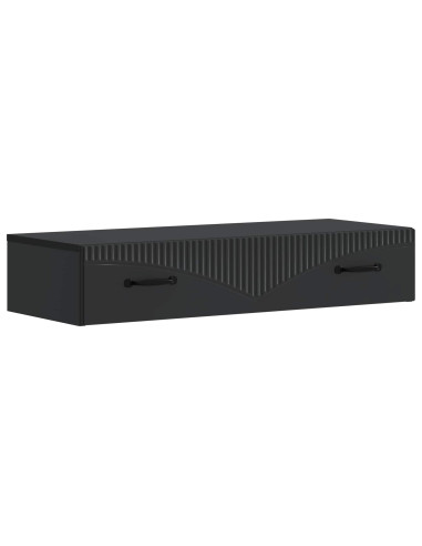 Tavolino da Parete Laterale Nero 87,5 x 34,5 x 17 cm