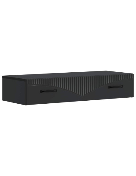 Tavolino da Parete Laterale Nero 87,5 x 34,5 x 17 cm